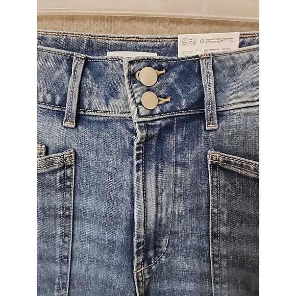 Sonoma Utility Jeans Womens 6 Blue Medium Wash Patch Pockets Stretch NEW - Picture 4 of 10